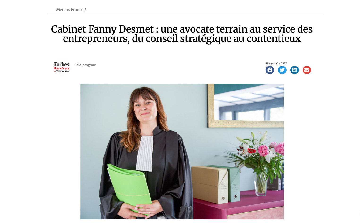 Article Forbes Maitre Desmet, avocat droit des affaires et des sociétés à Lille Article Forbes Maitre Desmet, avocat droit des affaires et des sociétés à Lille